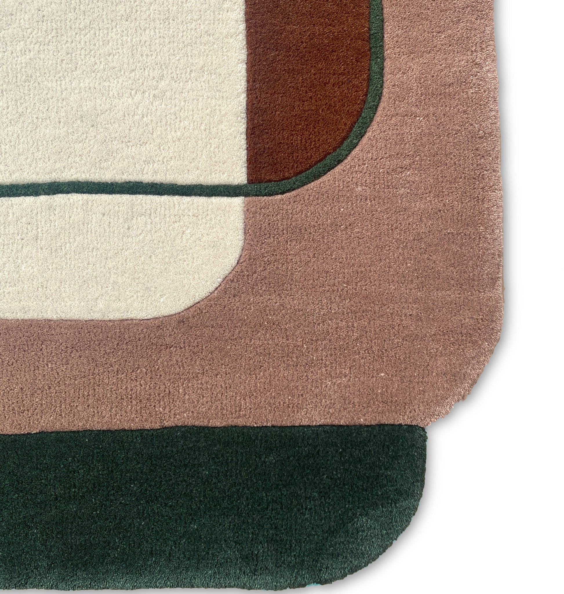 Tapis rectangulaire en laine tufté vert 200x290 cm Echo - Edito