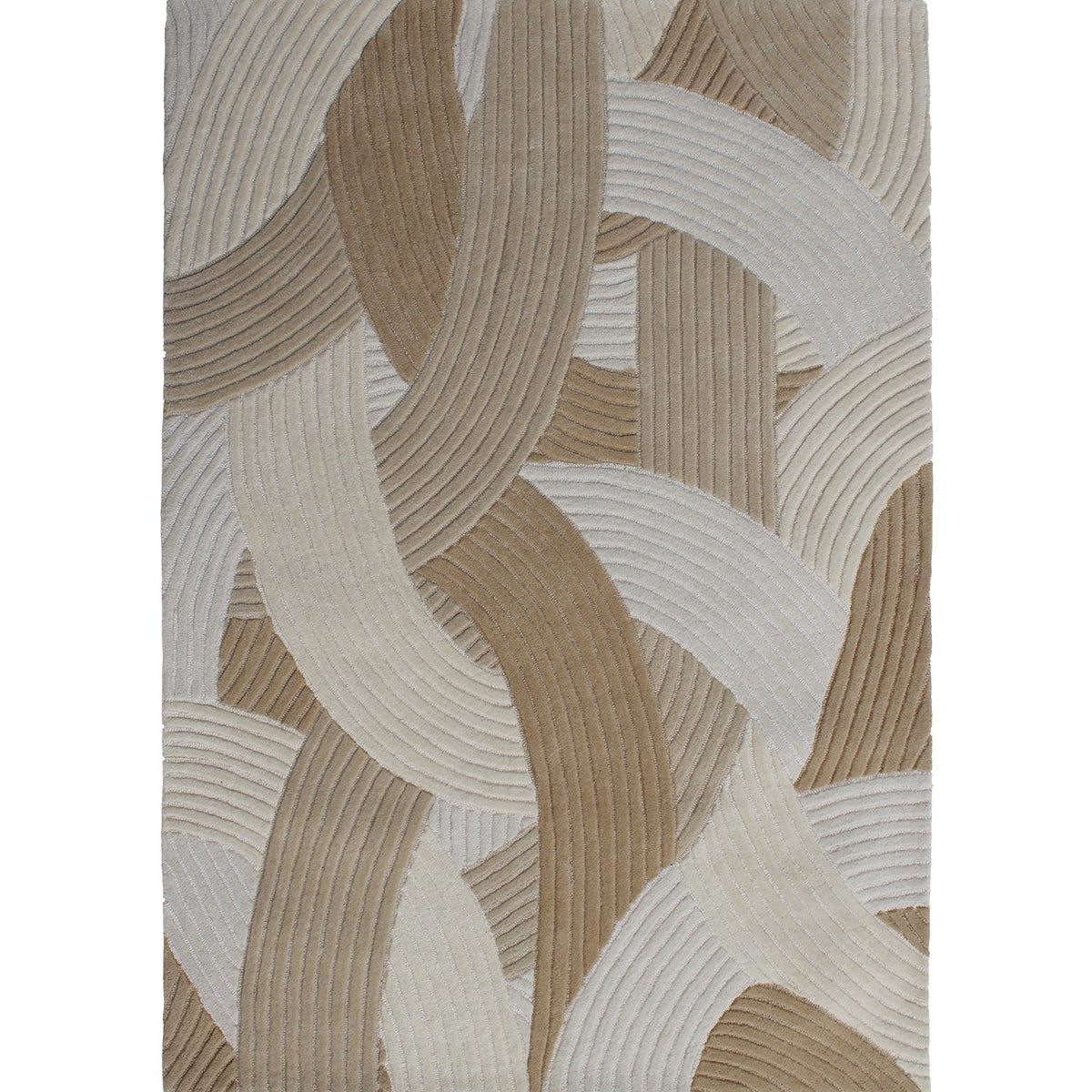 Tapis rectangulaire en laine tuftée beige 200x290cm Canopée - Edito - The Cool Republic