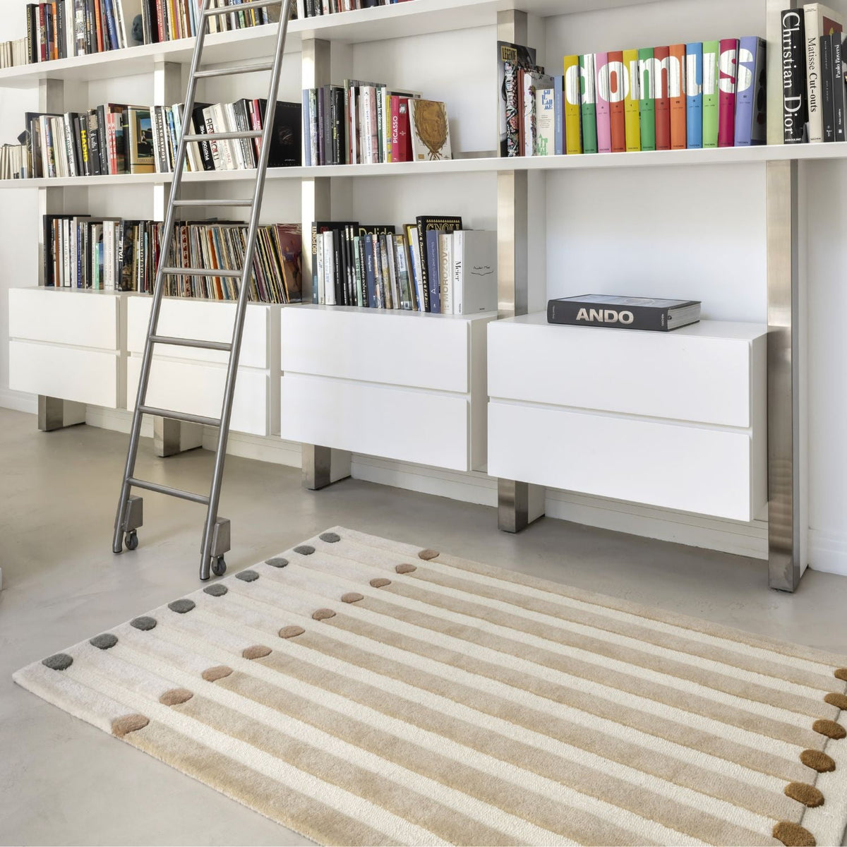 Tapis rectangulaire en laine tuftée beige 200x290cm Dott - Edito - The Cool Republic