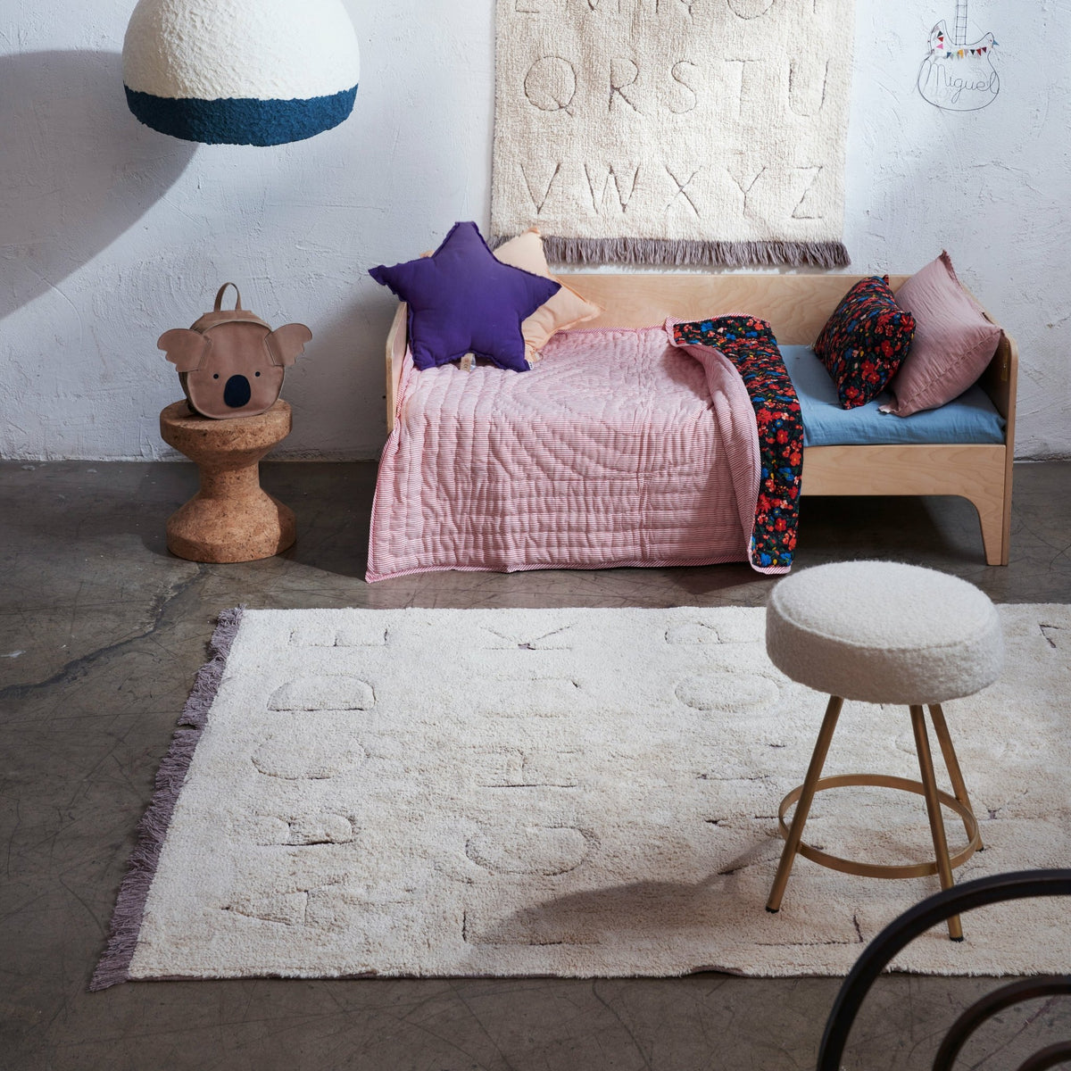 Tapis recyclé lavable 130x90 cm ABC - Lorena Canals - The Cool Republic