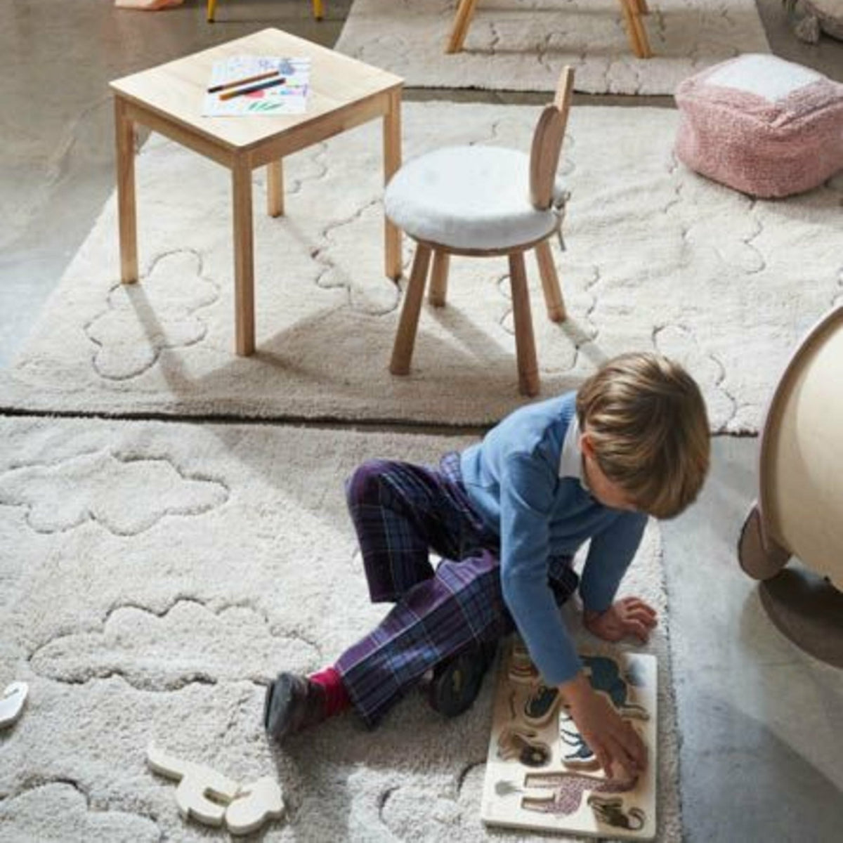 Tapis recyclé lavable nuage 130x90 cm - Lorena Canals - The Cool Republic