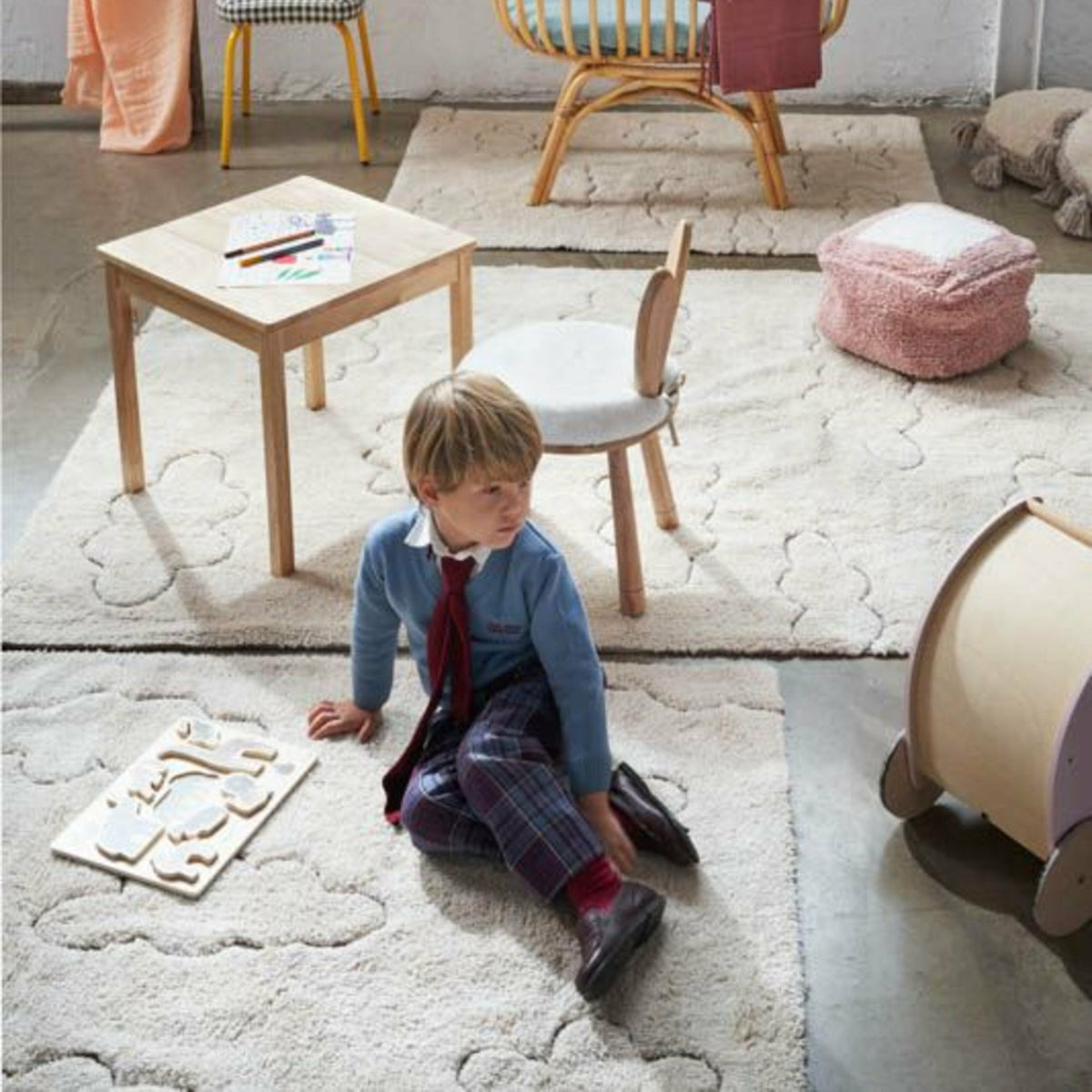 Tapis recyclé lavable nuage 130x90 cm - Lorena Canals - The Cool Republic