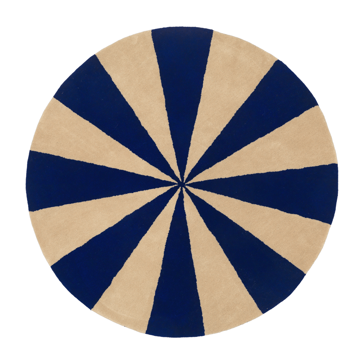 Tapis rond bleu et blanc 130 cm Arch - Ferm Living - The Cool Republic