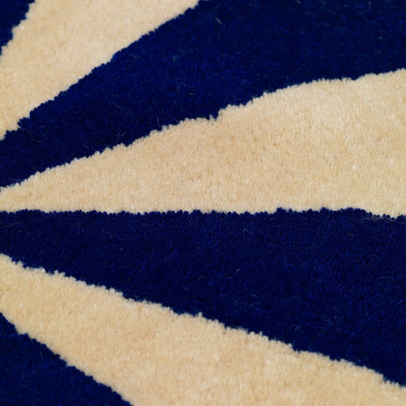 Tapis rond bleu et blanc 130 cm Arch - Ferm Living - The Cool Republic