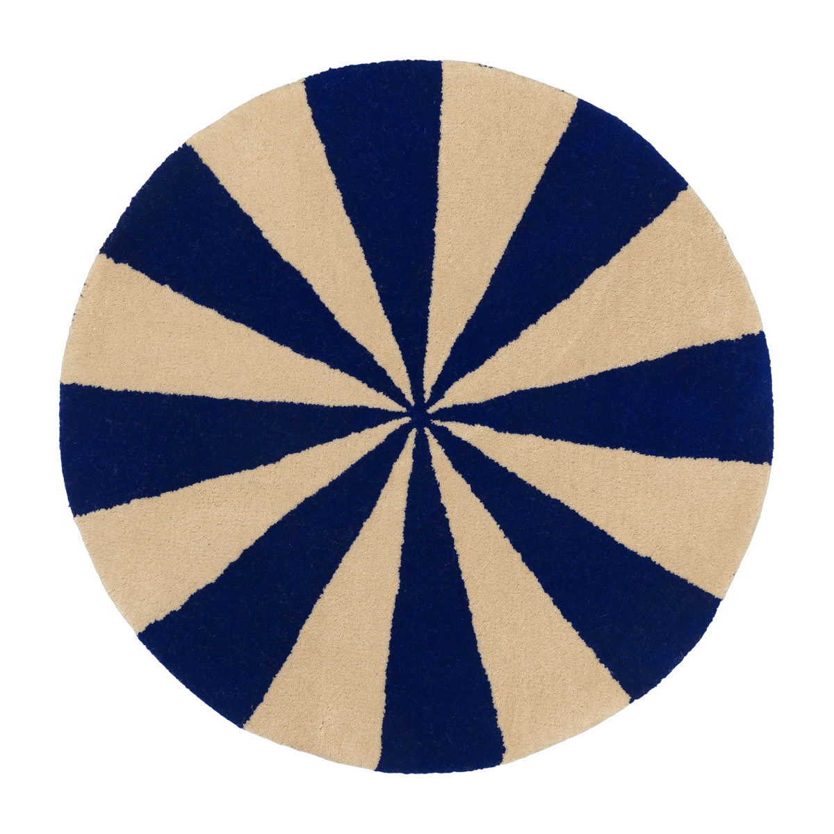 Tapis rond bleu et blanc 70 cm Arch - Ferm Living - The Cool Republic