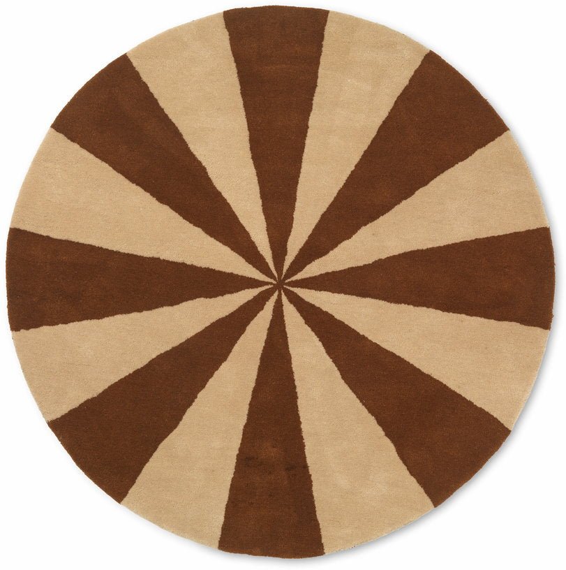 Tapis rond brique et blanc 130 cm Arch - Ferm Living - The Cool Republic