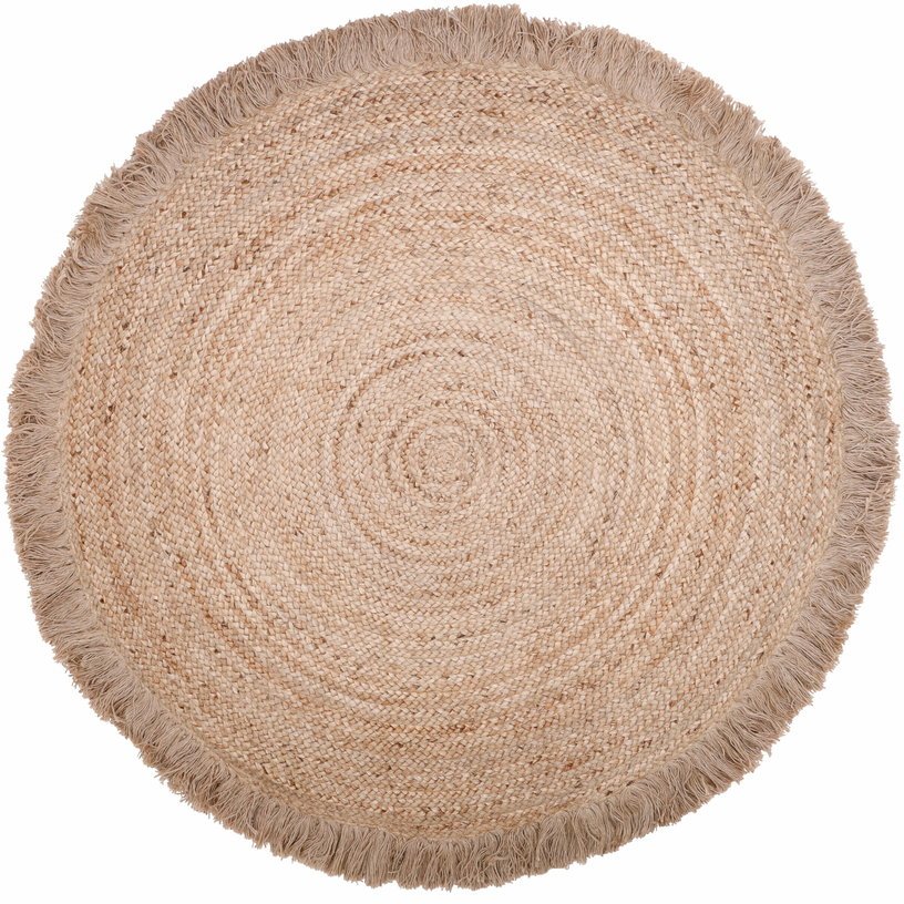 Tapis rond en jute avec franges 140 cm TERRA - Nattiot - The Cool Republic