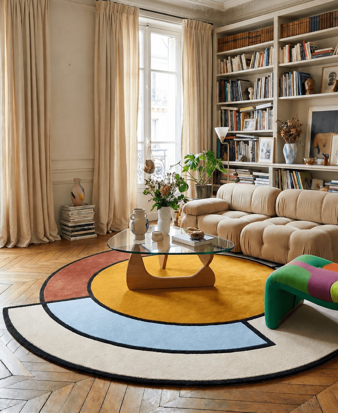 Tapis rond en laine 150cm Mia - SON-TAPIS - The Cool Republic