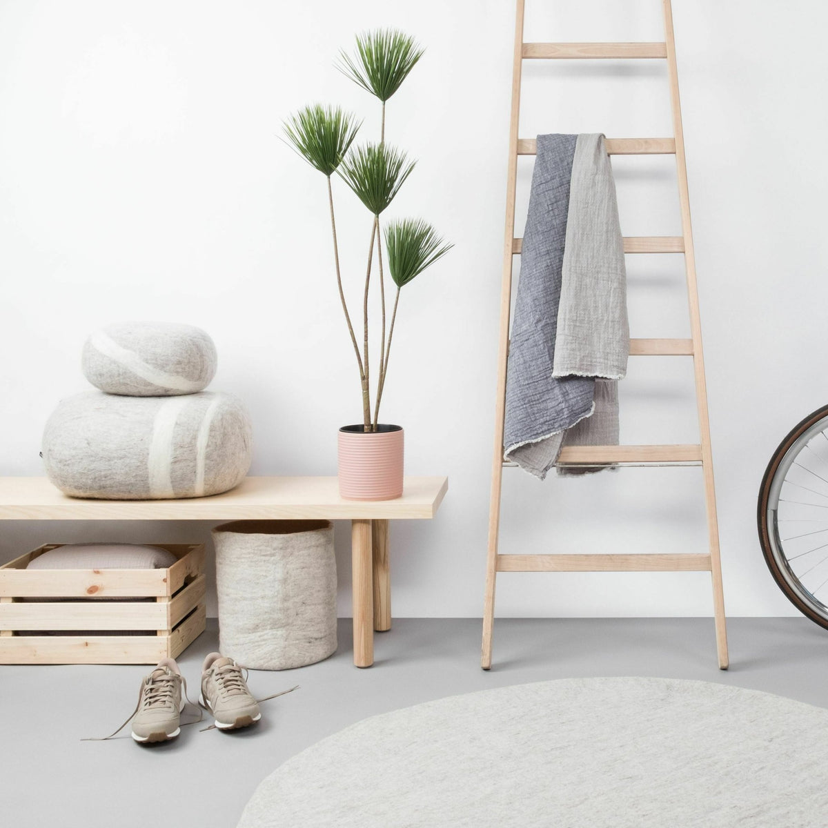 Tapis rond en laine beige marbré 200 cm Béla - myfelt - The Cool Republic