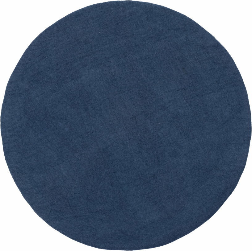Tapis rond en laine bleu foncé 90 cm Alva - myfelt - The Cool Republic
