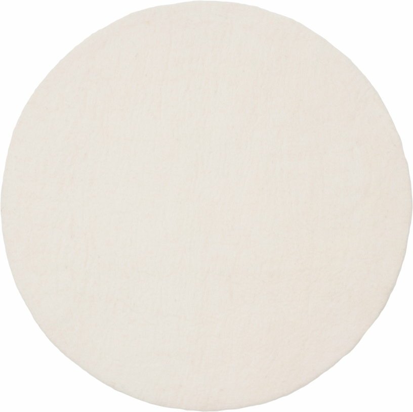 Tapis rond en laine écru 90 cm Linéa - myfelt - The Cool Republic