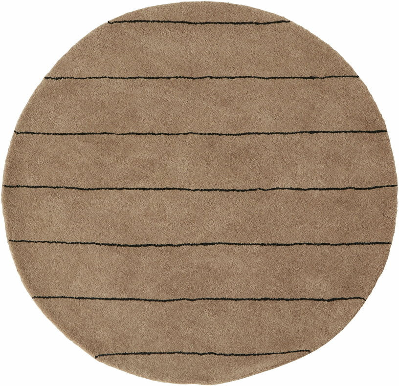 Tapis rond en laine et coton marron 120 cm - OYOY - The Cool Republic