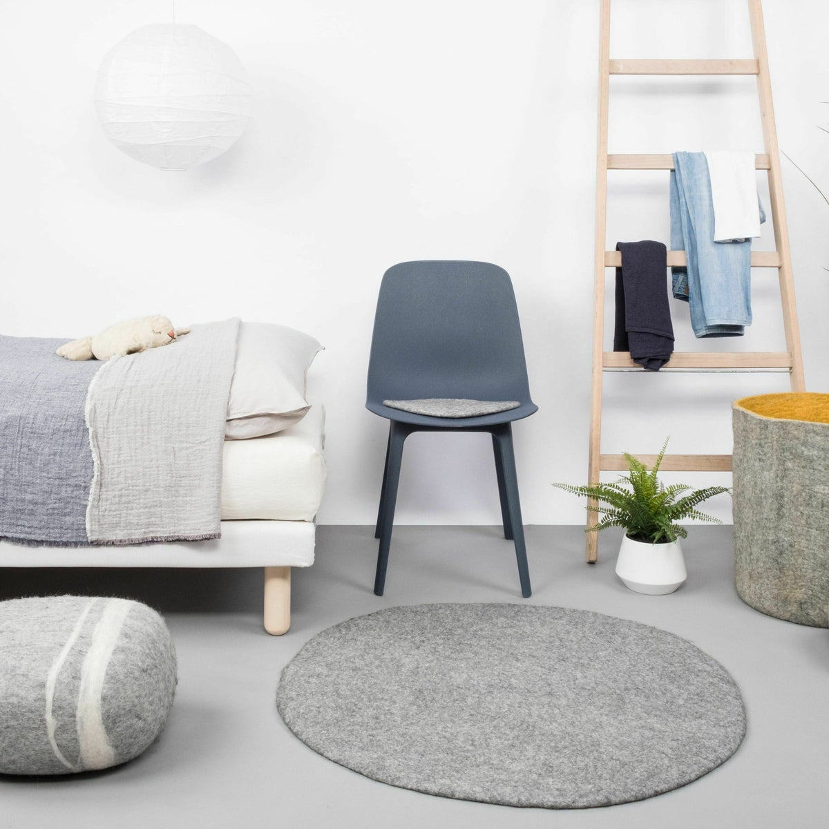 Tapis rond en laine gris marbré 180 cm Carl - myfelt - The Cool Republic