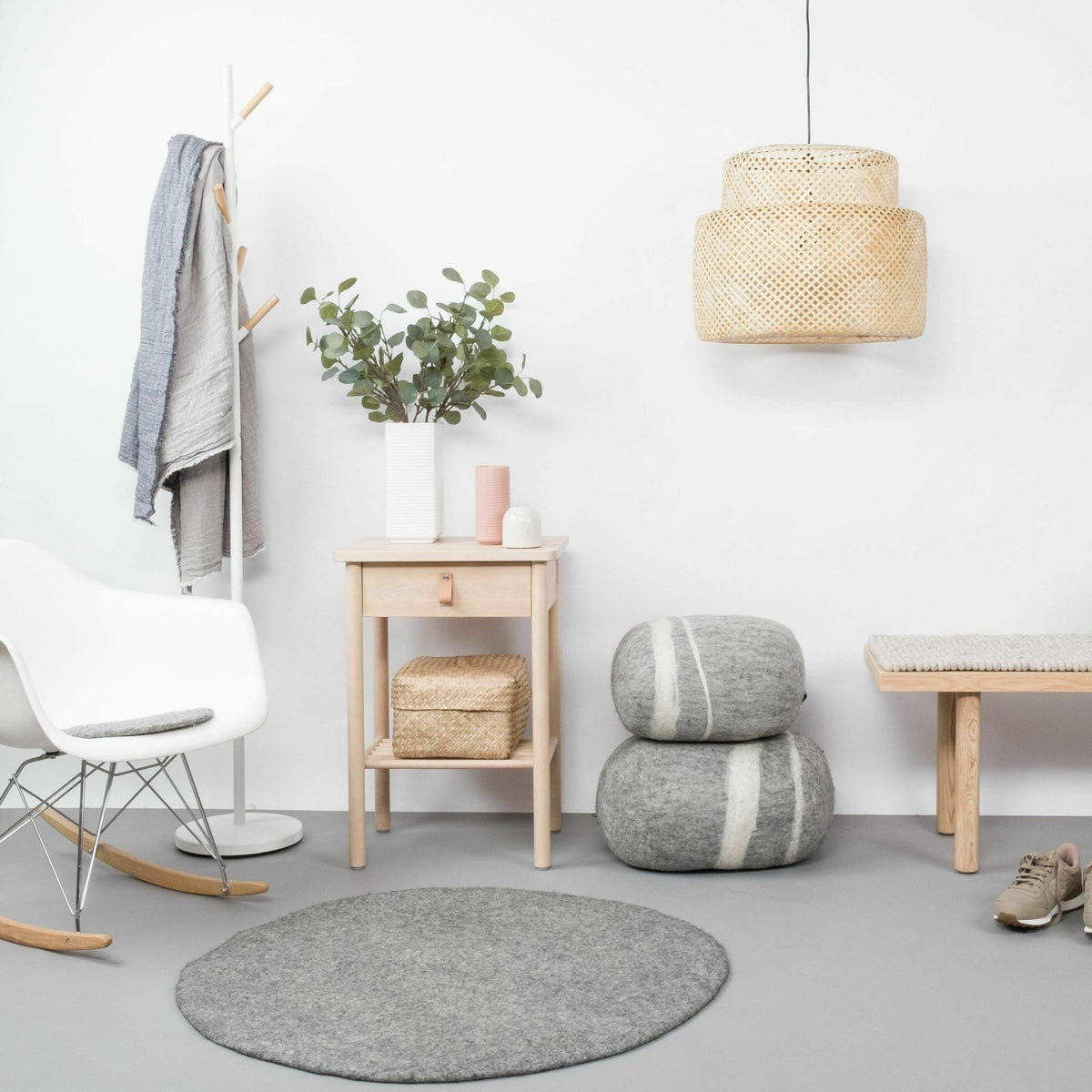 Tapis rond en laine gris marbré 250 cm Carl - myfelt - The Cool Republic