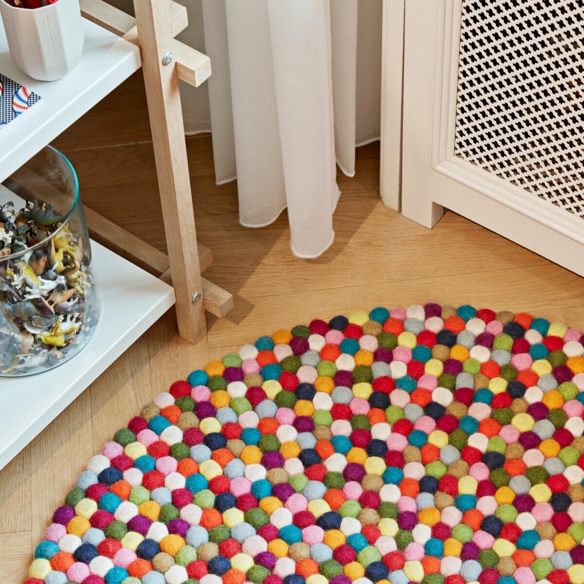 Tapis rond en laine multicolore 140 cm Pinocchio - HAY - The Cool Republic