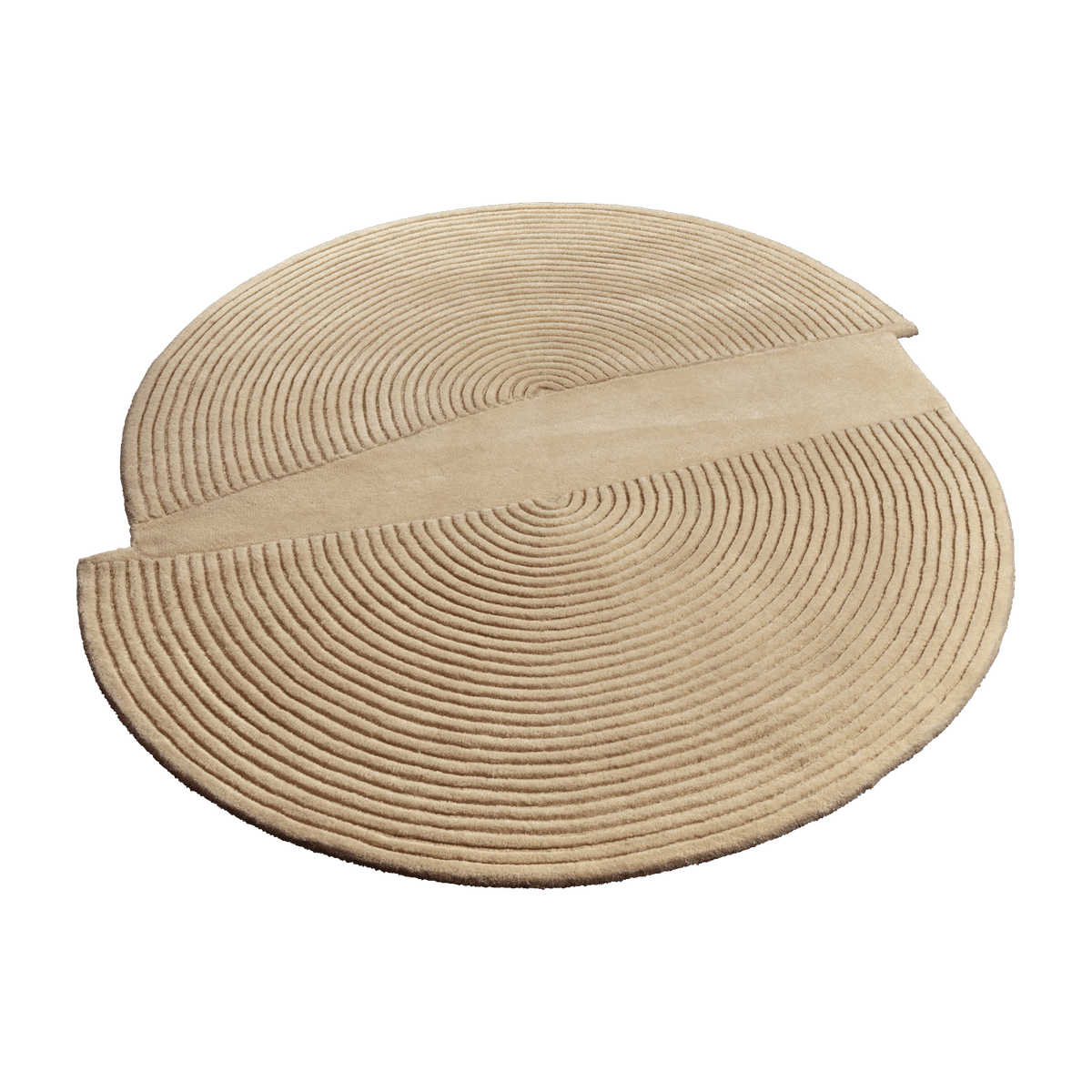 Tapis rond en laine naturelle beige 157x180 cm Split Zen - Bolia - The Cool Republic