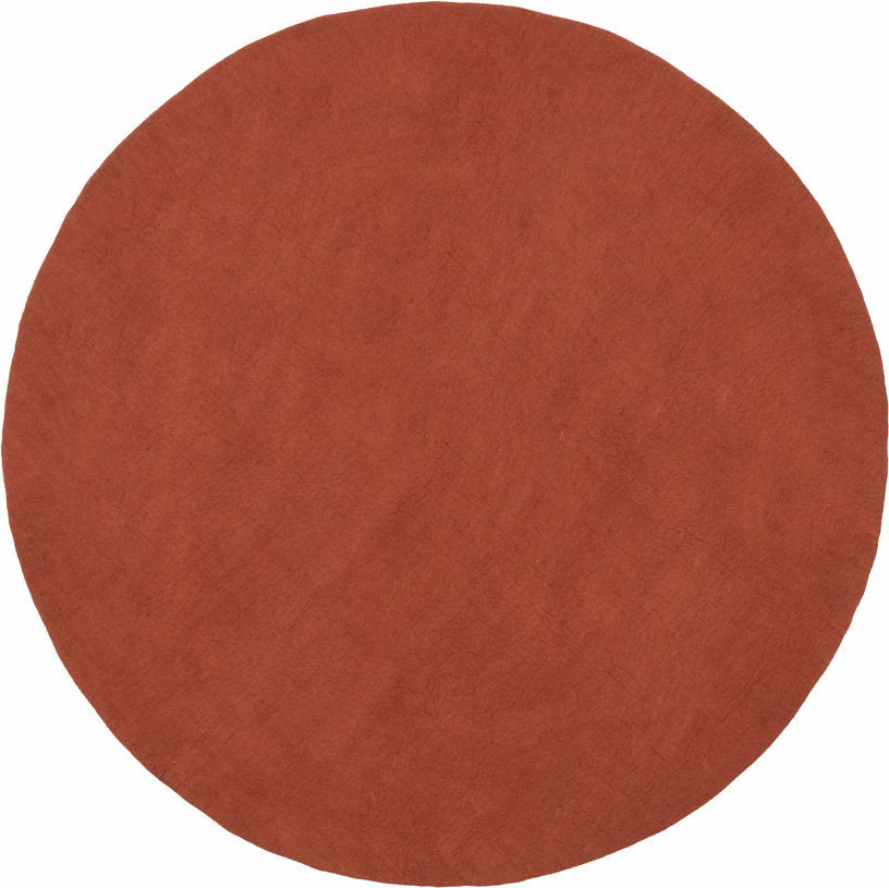 Tapis rond en laine rouge brique 300 cm Lora - myfelt - The Cool Republic