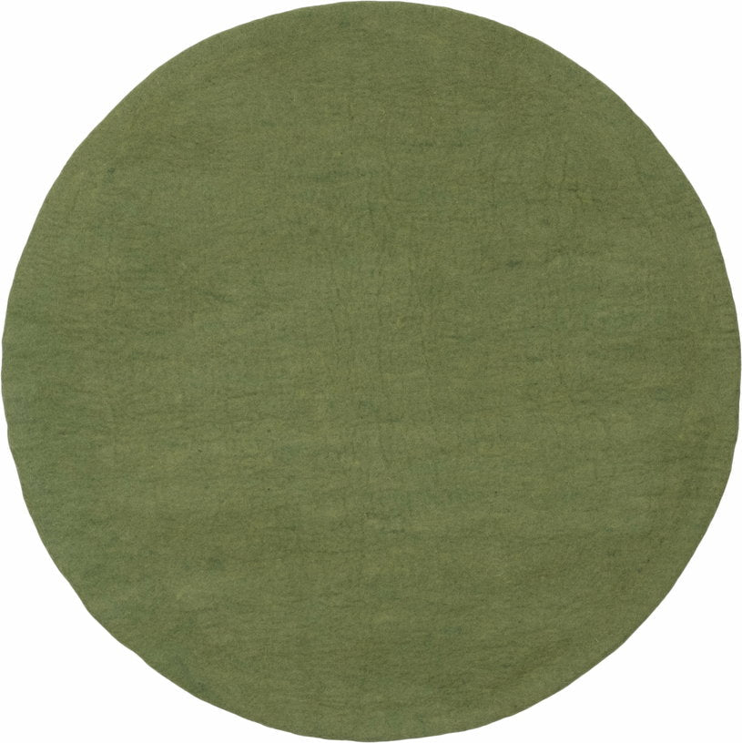 Tapis rond en laine vert 90 cm Kaspar - myfelt - The Cool Republic