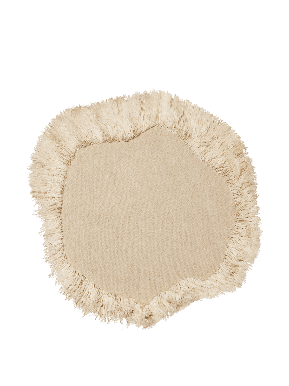 Tapis rond organique en laine et coton beige 120 cm Norte - Ferm Living - The Cool Republic