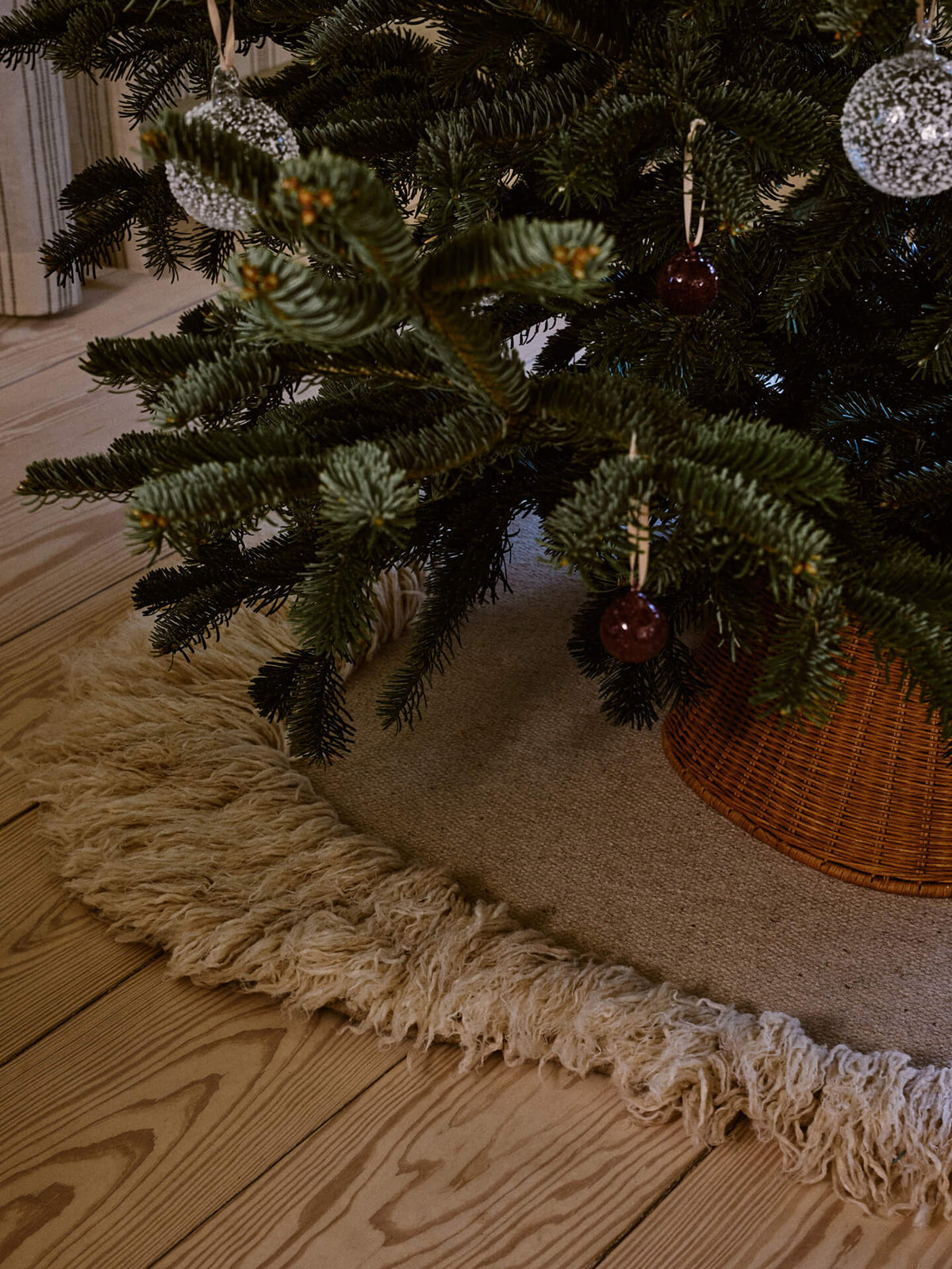 Tapis rond organique en laine et coton beige 120 cm Norte - Ferm Living - The Cool Republic