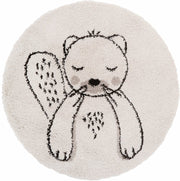 Tapis rond pour bébé en polypropylène motif castor 120 cm Janus - Nattiot - The Cool Republic