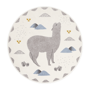 Tapis rond pour enfant motif lama bleu 135 cm Andino by Mon Petit Art - Nattiot - The Cool Republic