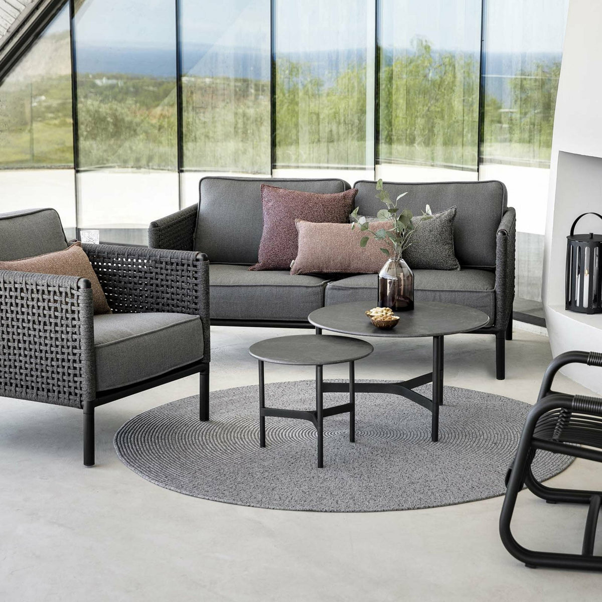 Tapis rond taupe 140 cm Circle - Cane-Line - The Cool Republic