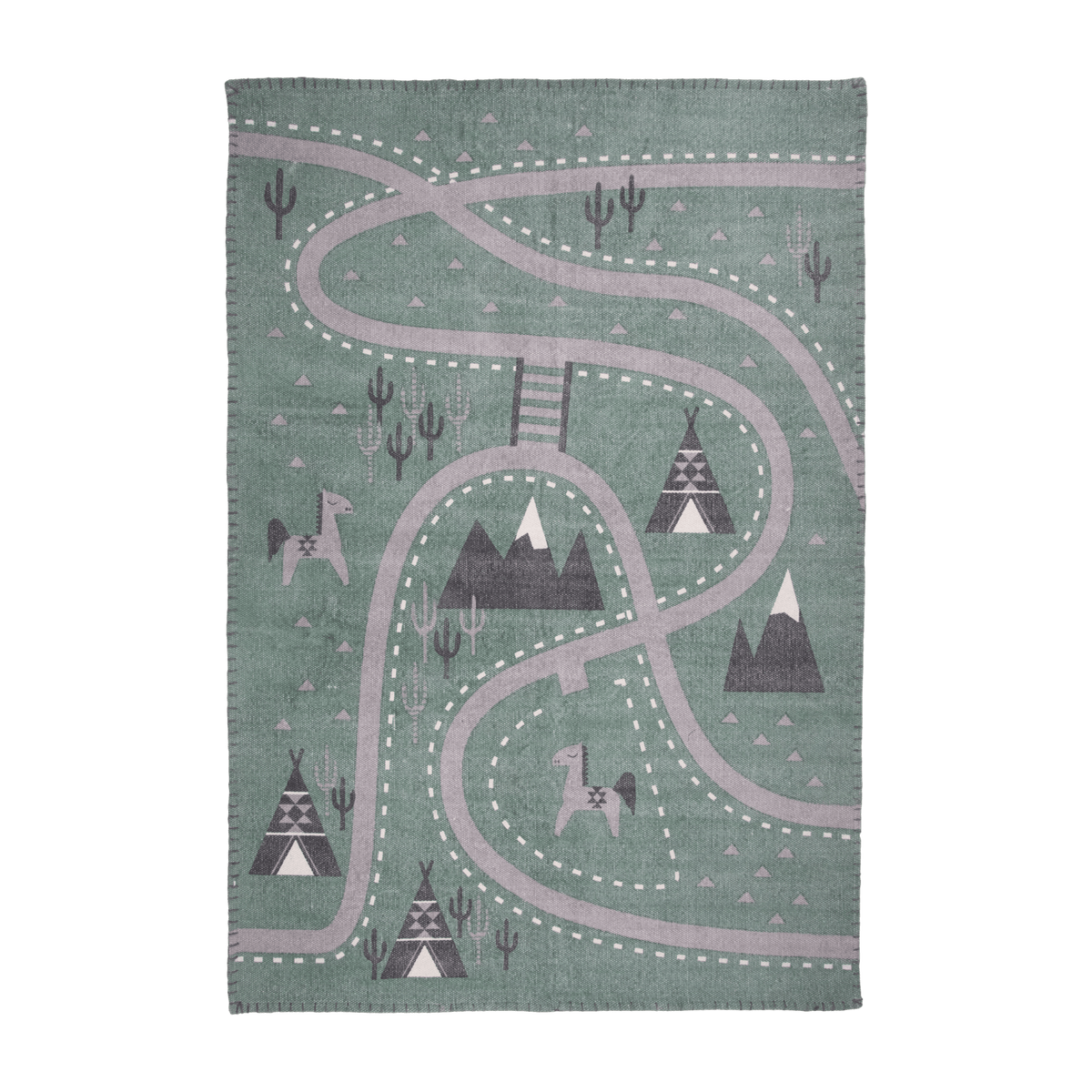 Tapis vert 140x100 cm Little Western - Nattiot - The Cool Republic