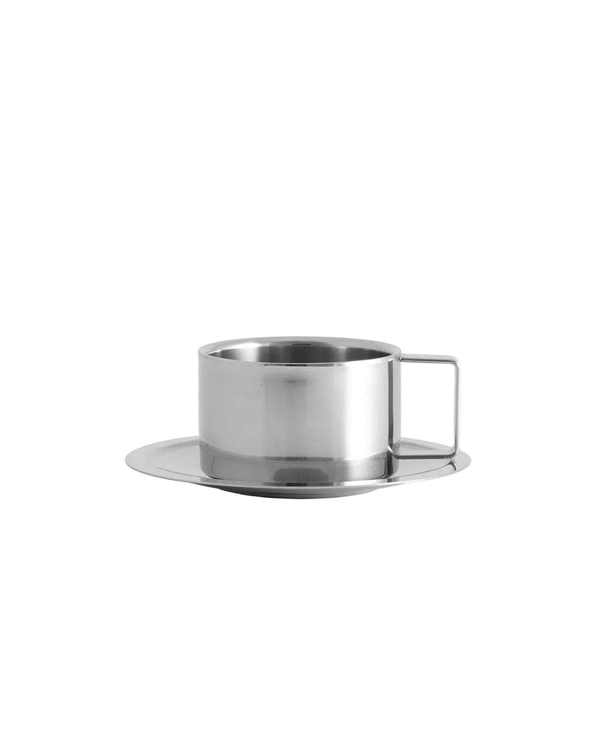 Coffee cup with saucer in chrome steel 200ml Citrea - Nordal - The Cool Republic