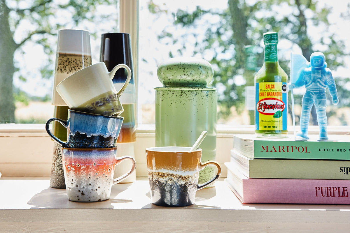 Tasse à café en grès orange 270ml Americano Vaisselle 70s - HKLIVING - The Cool Republic