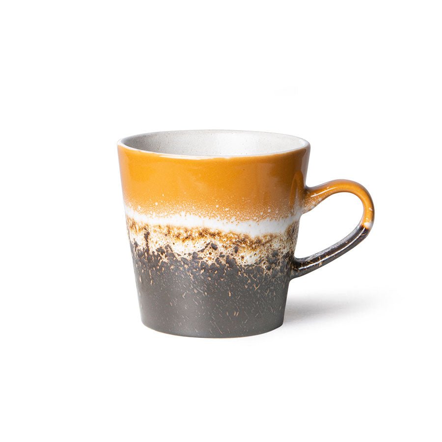 Coffee cup in orange stoneware 270ml Americano Vaisselle 70s - HKLIVING - The Cool Republic