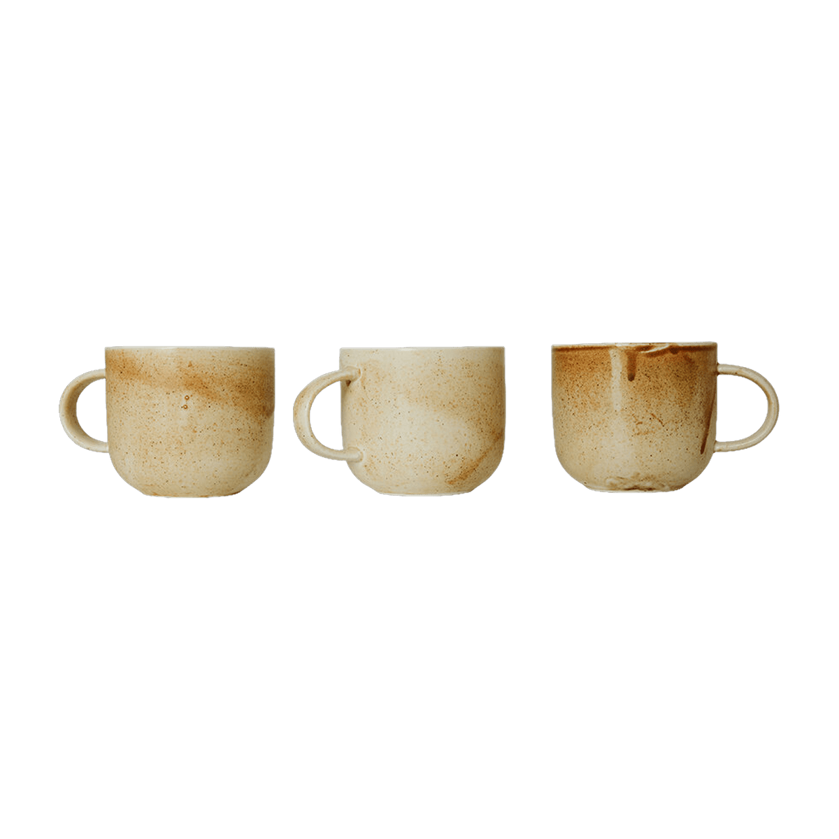 Tasse à café en porcelaine crème et marron 320ml Rustique - HKLIVING - The Cool Republic