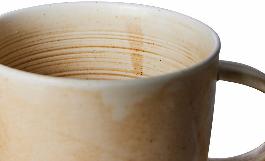 Tasse à café en porcelaine crème et marron 320ml Rustique - HKLIVING - The Cool Republic