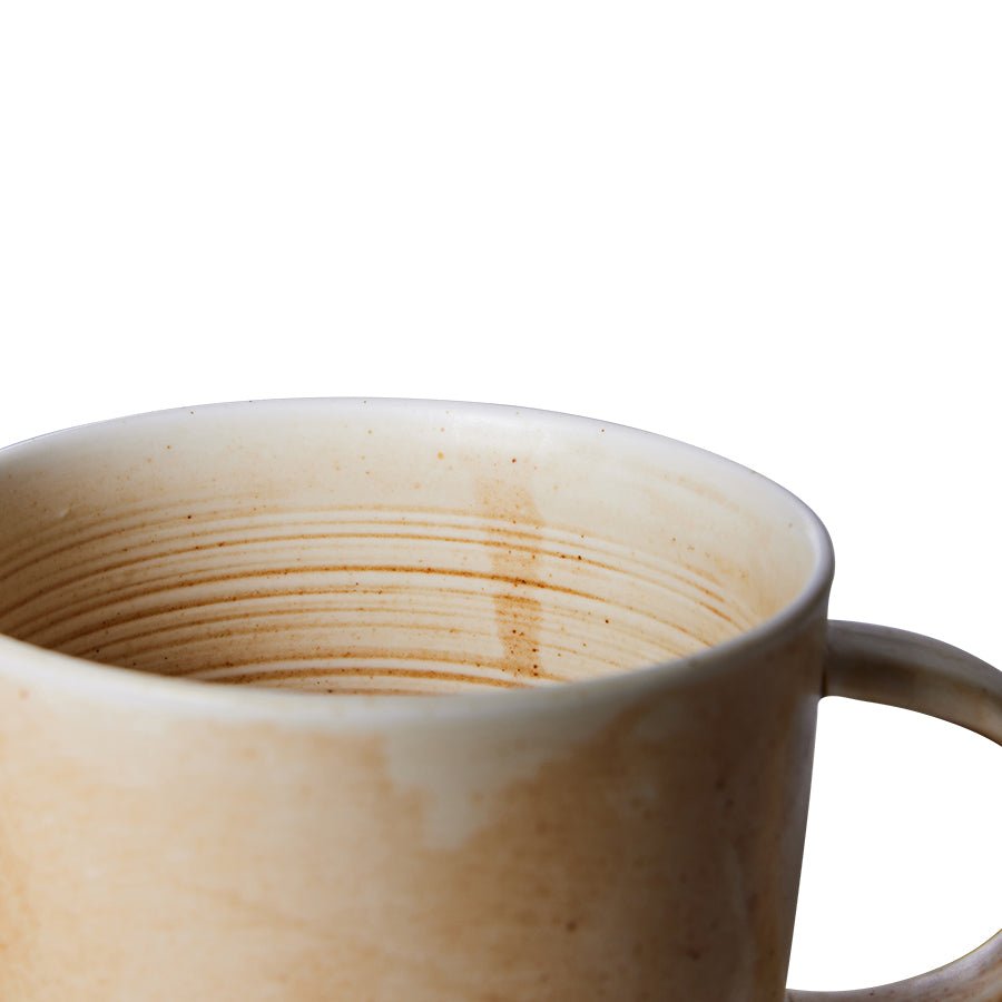Tasse à café en porcelaine crème et marron 320ml Rustique - HKLIVING - The Cool Republic