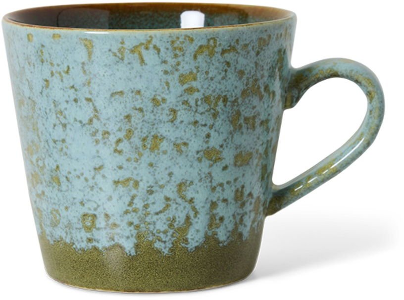 Blue and green ceramic cappuccino cup 70S - HKliving