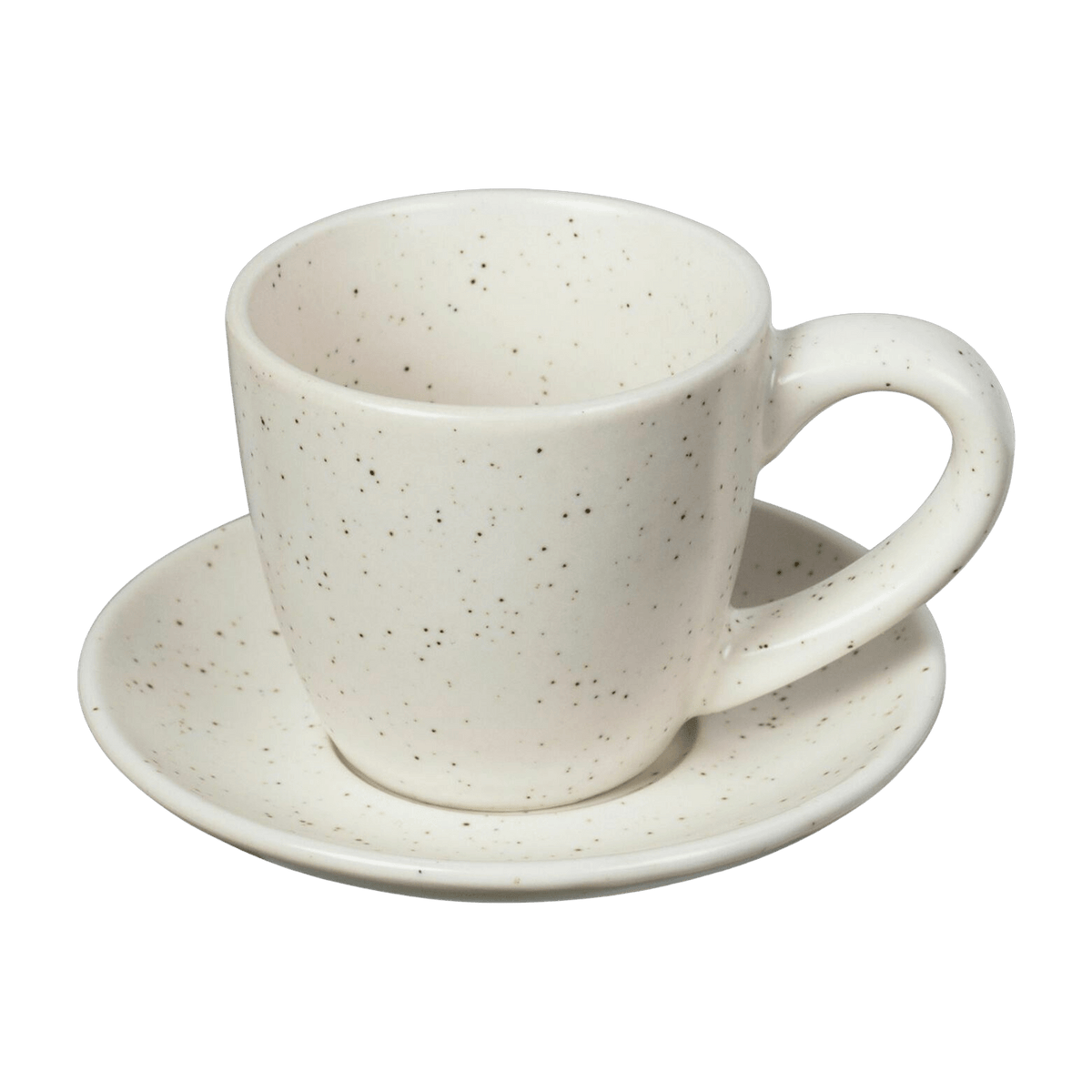 Tasse à expresso avec soucoupe en grès Nordic Vanilla - Broste Copenhagen - The Cool Republic