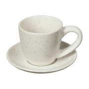 Tasse à expresso avec soucoupe en grès Nordic Vanilla - Broste Copenhagen - The Cool Republic