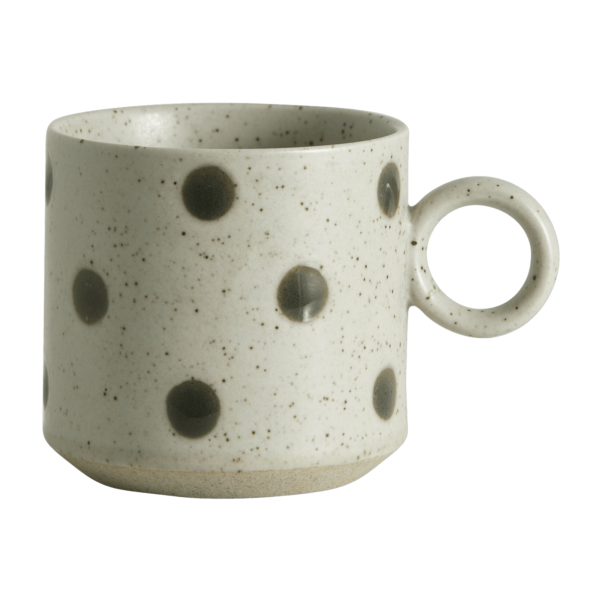 Tasse à pois en céramique couleur sable/vert avec anse Grainy - Nordal - The Cool Republic