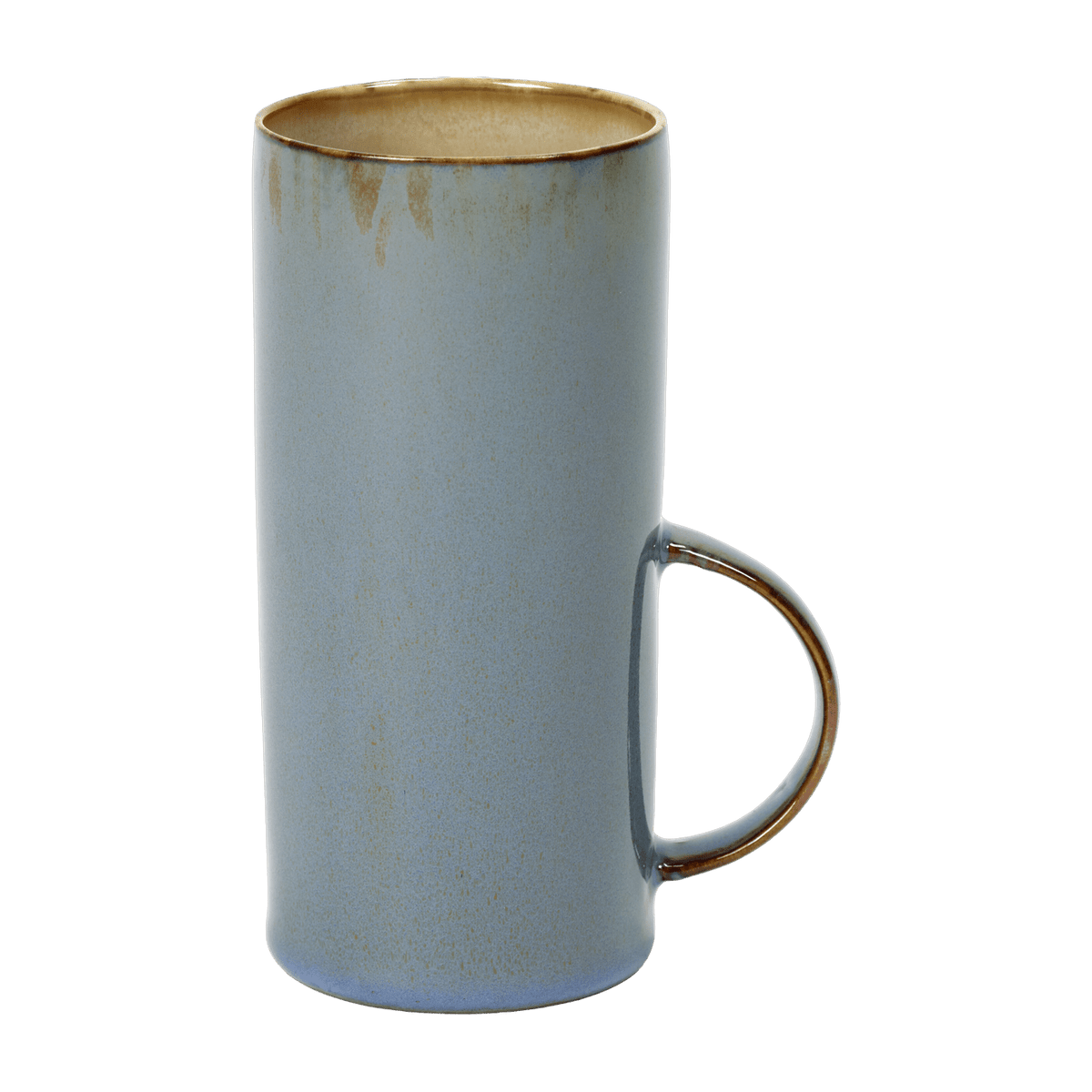 Cylindrical stoneware tea cup in smoked blue and beige 13 cm Serax - The Cool Republic