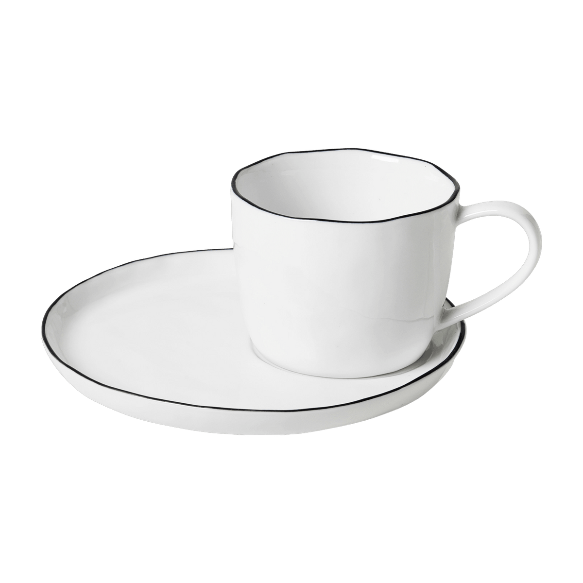 Tasse avec soucoupe blanche 8 cm Salt - Broste Copenhagen - The Cool Republic