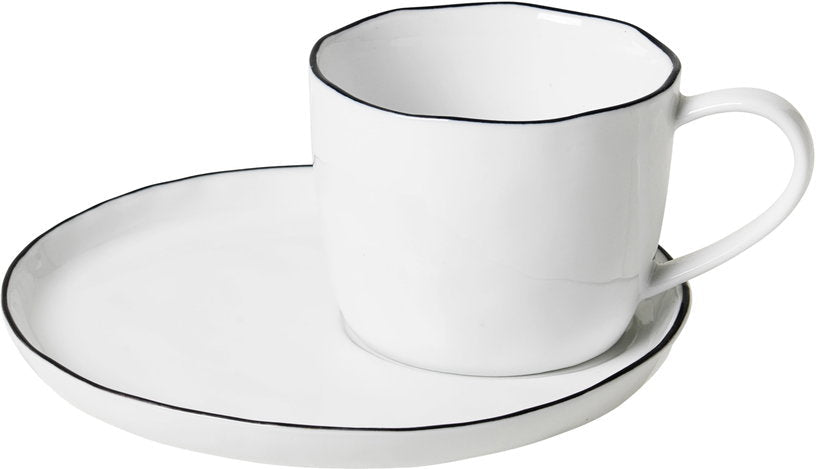 Tasse avec soucoupe blanche 8 cm Salt - Broste Copenhagen - The Cool Republic