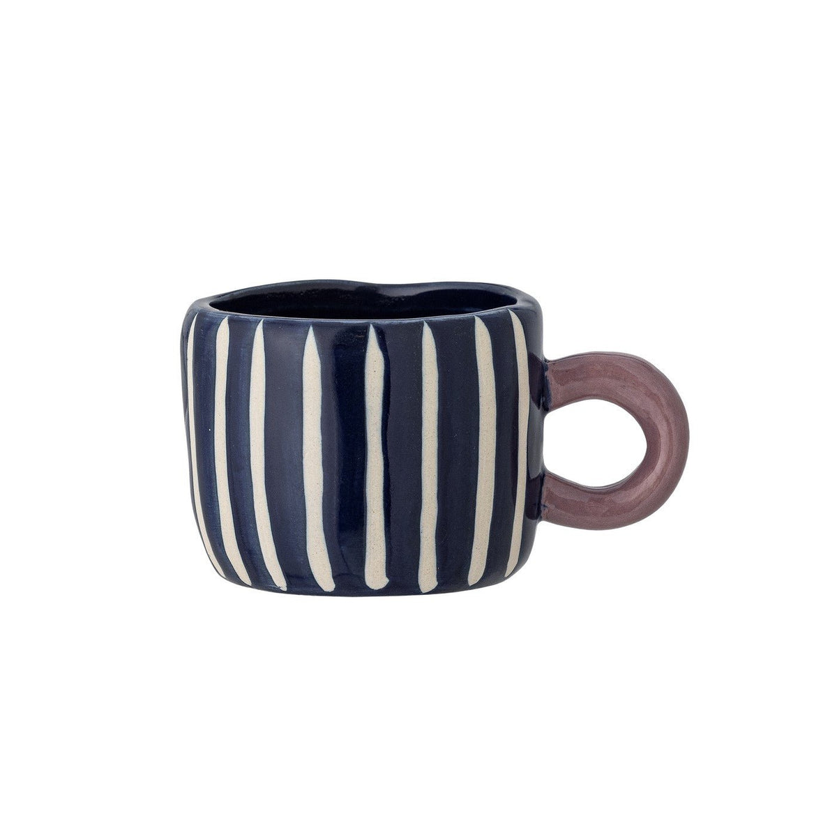 Tasse en grès bleu rayé et rose 6,5x5,5cm Nini - Bloomingville - The Cool Republic