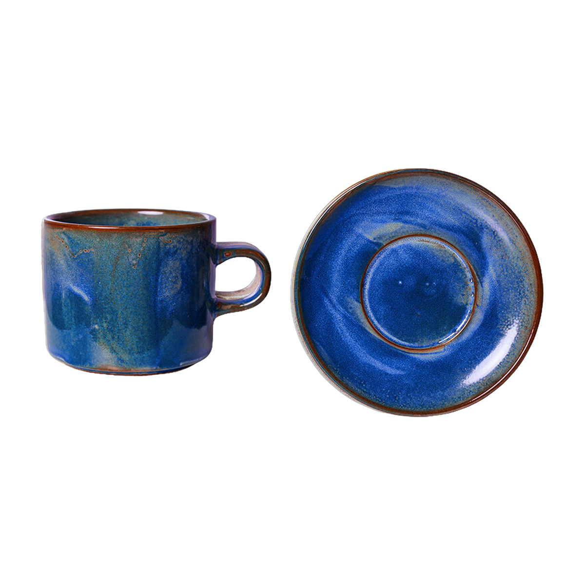 Tasse et soucoupe bleu rustique - HKliving - The Cool Republic
