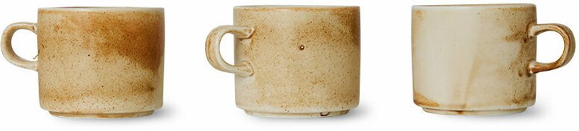 Tasse et soucoupe Rustic Cream/Brown - HKLIVING - The Cool Republic
