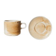 Tasse et soucoupe Rustic Cream/Brown - HKLIVING - The Cool Republic