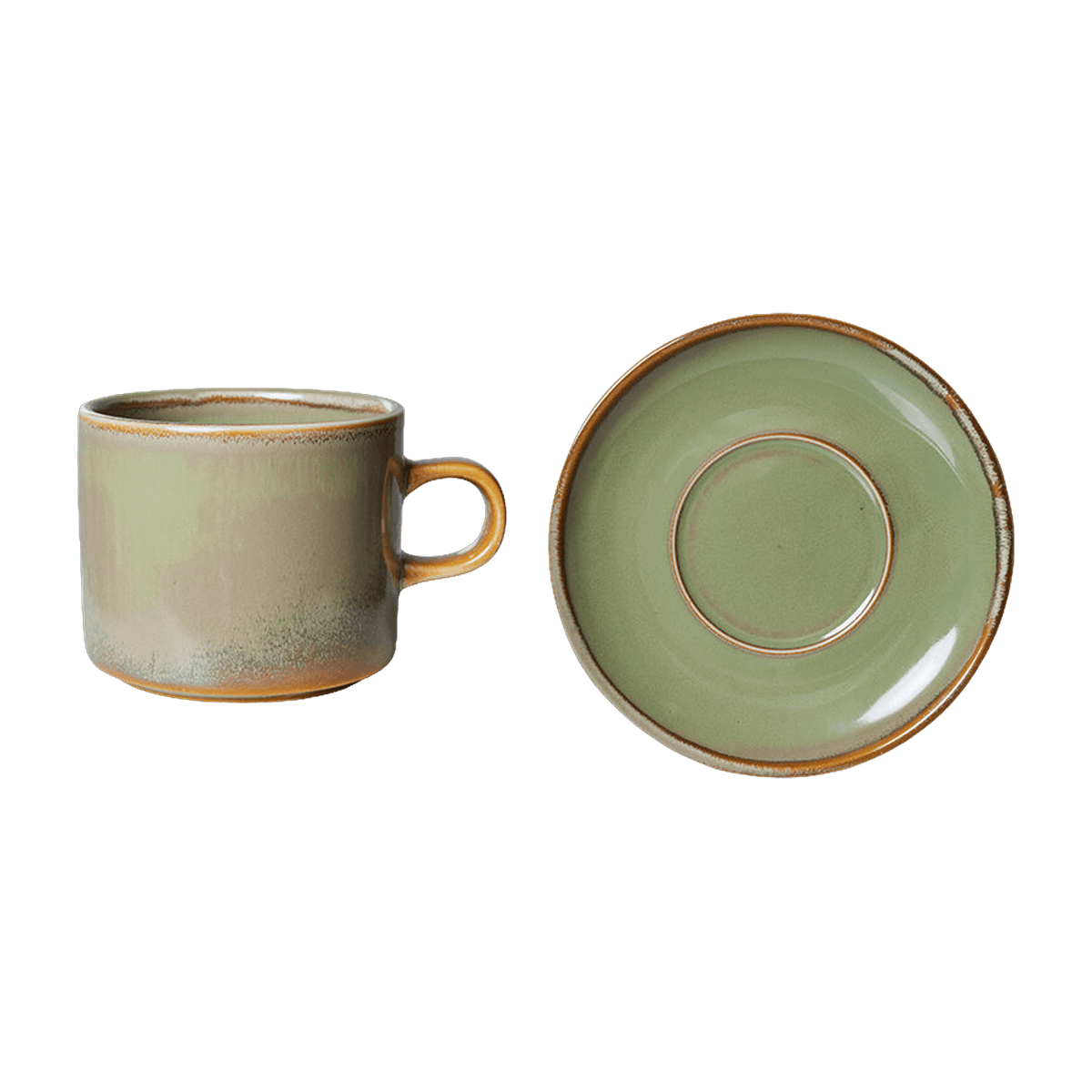 Tasse et soucoupe Vert mousse - HKLIVING - The Cool Republic