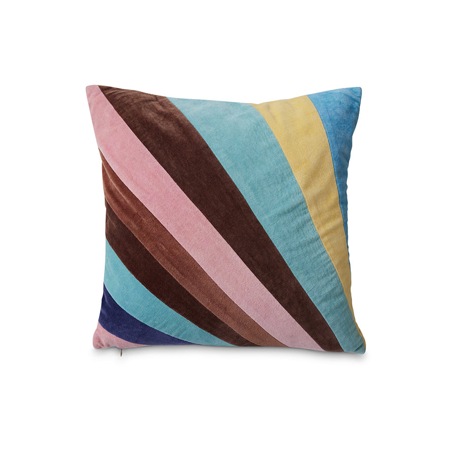 Striped Velvet Cushion Eventide (45X45Cm) - HKLIVING