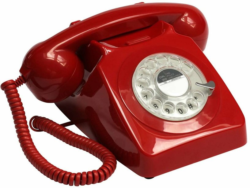 Téléphone fixe rétro rouge 746 Rotary - GPO Retro - The Cool Republic
