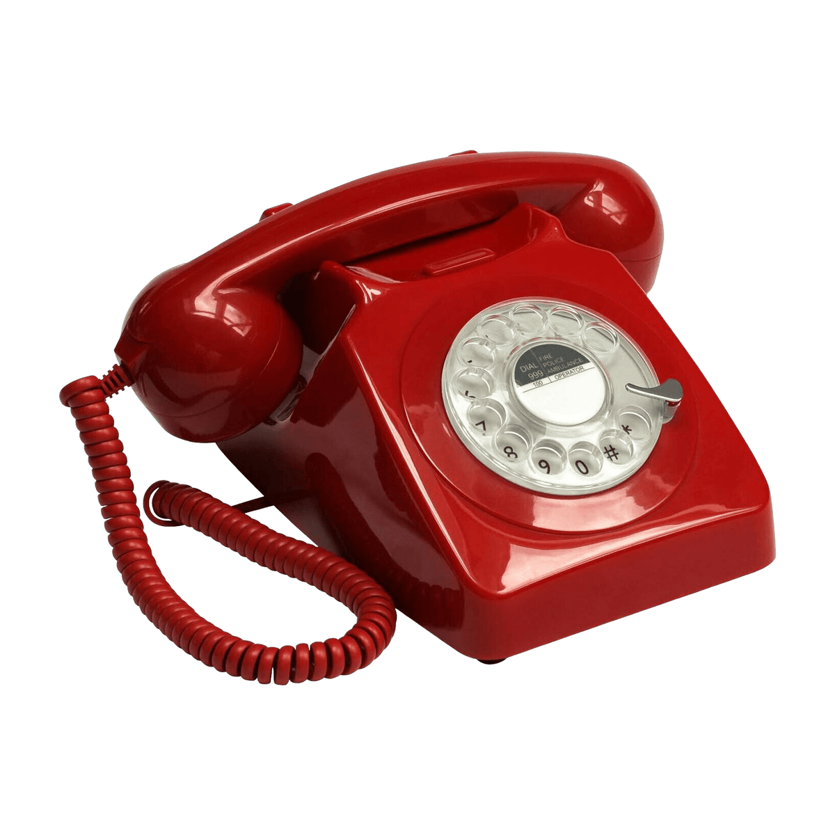 Téléphone fixe rétro rouge 746 Rotary - GPO Retro - The Cool Republic