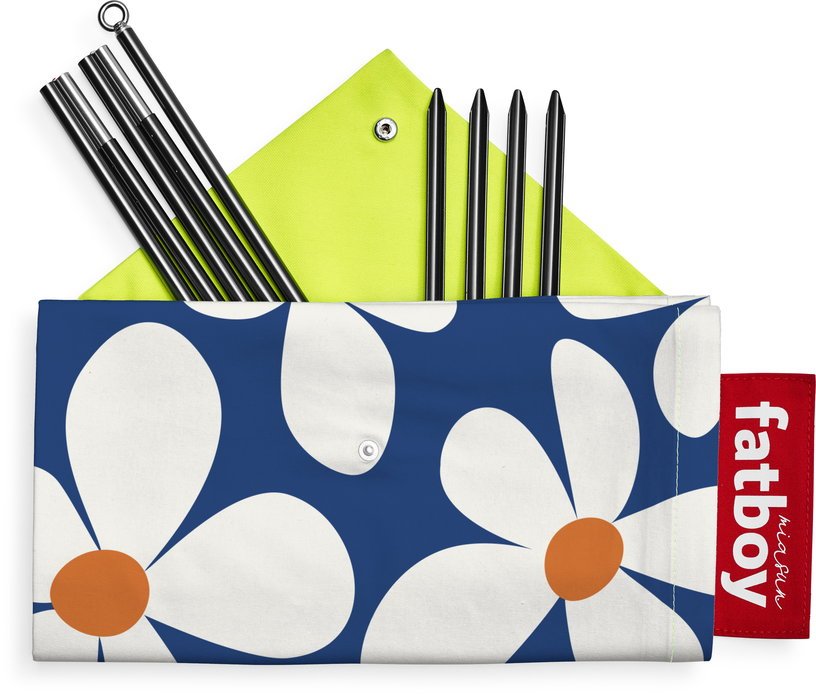 Tente de plage en coton bleu à fleurs Malibu 40 x 19 cm Miasun - Fatboy - The Cool Republic